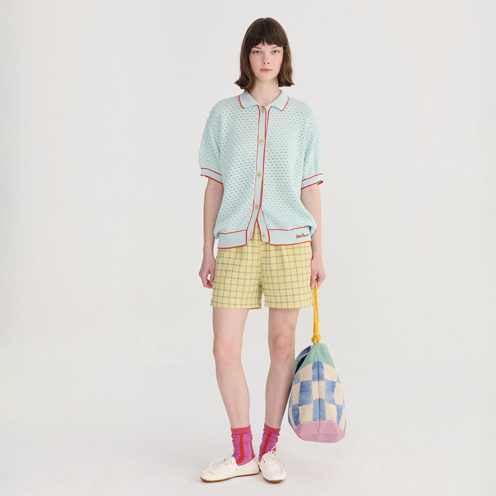 Bobo Choses Woman Shorts Spicy Window Pane Print Yellow