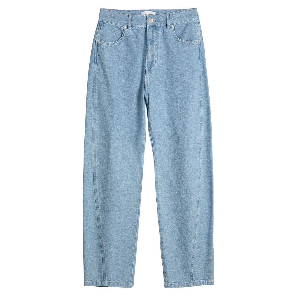 Bobo Choses Woman High Waist Pants Simple Pear Print Light Blue