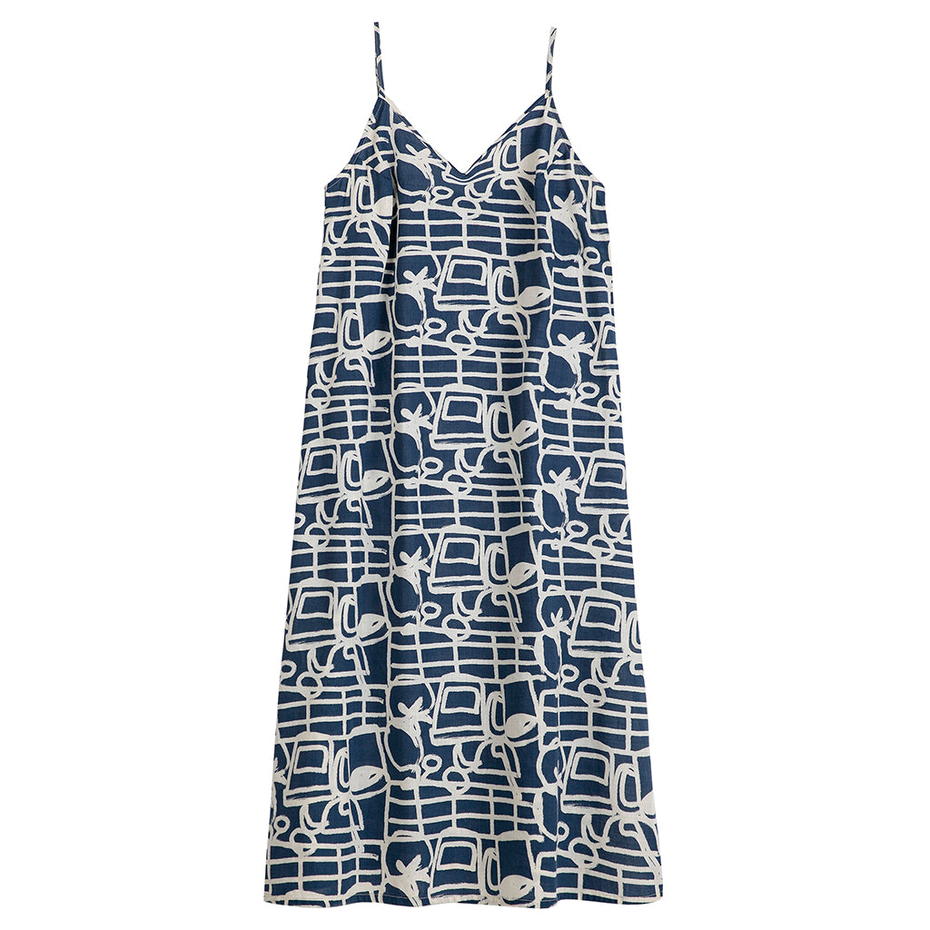 Bobo Choses Woman Dress Cookery Festival Print Navy Blue
