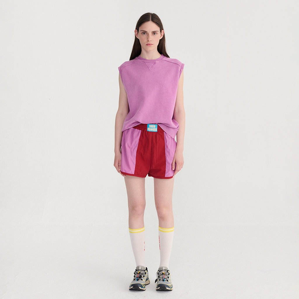 Bobo Choses Woman Sporty Shorts Burgundy Red Colour Block