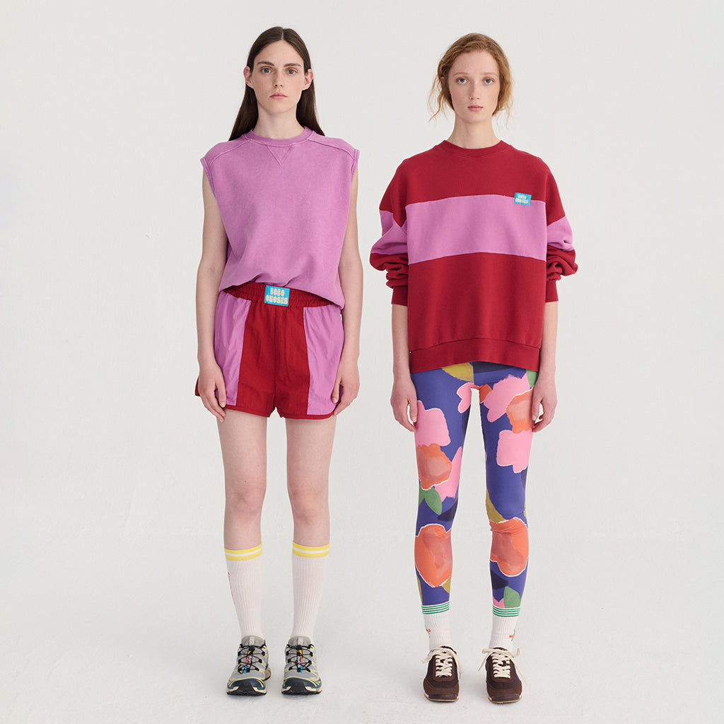 Bobo Choses Woman Sporty Shorts Burgundy Red Colour Block