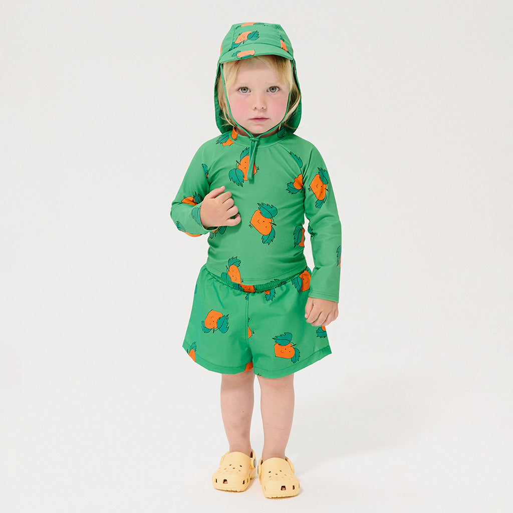 Bobo Choses Baby Swim Hat All Over Tangerine Print Green