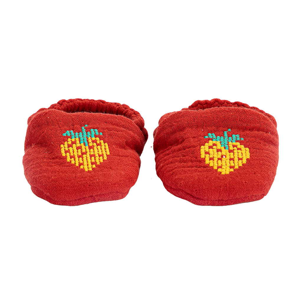 Bobo Choses Baby Slippers Strawberry Print Red