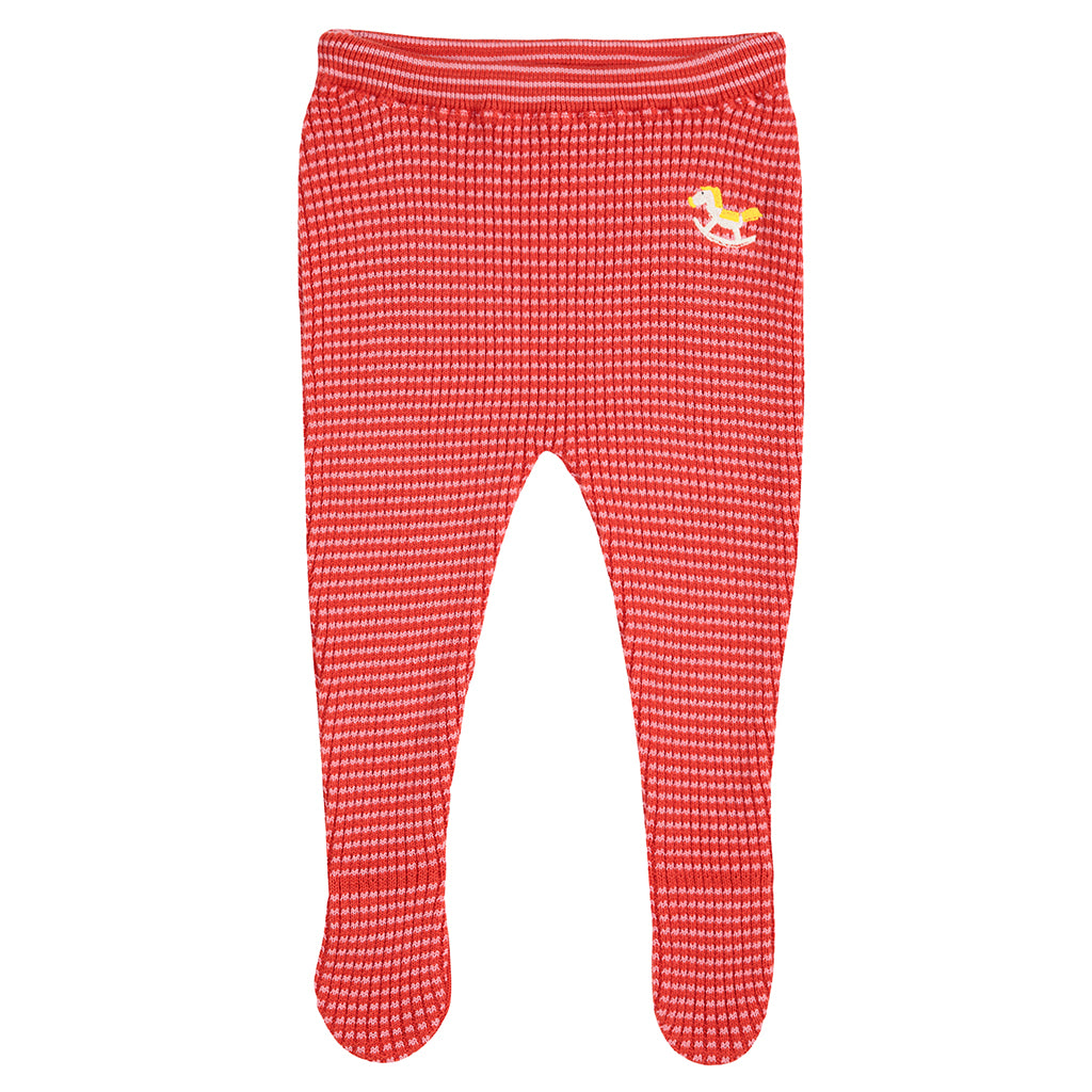 Bobo Choses Baby Rocking Horse Leggings With Feet Red