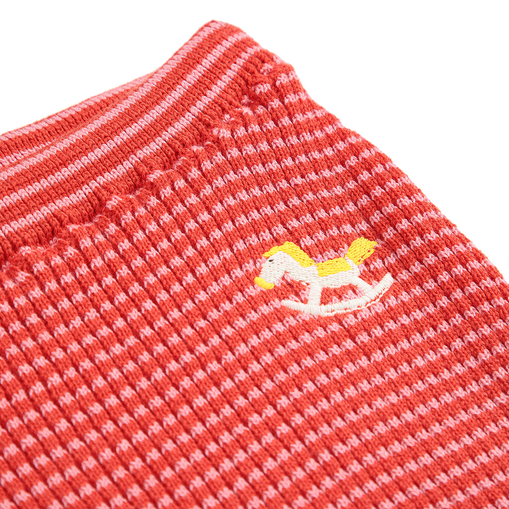 Bobo Choses Baby Rocking Horse Leggings With Feet Red