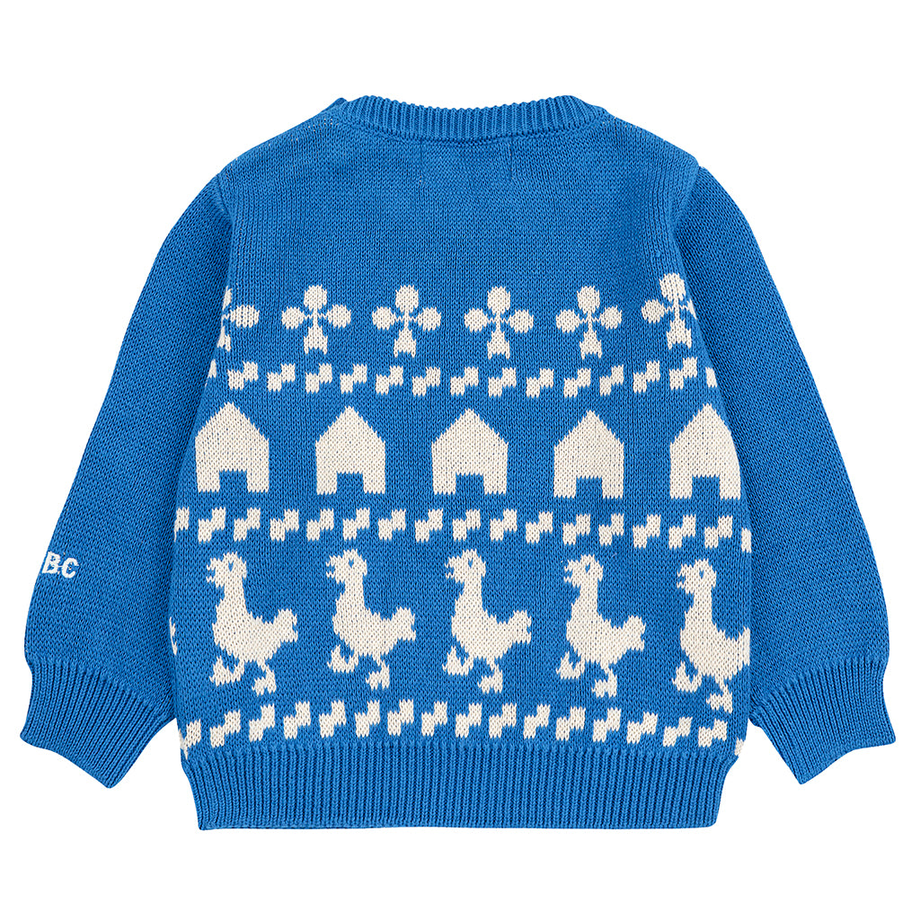 Bobo Choses Baby Farm Jaquard Sweater Blue