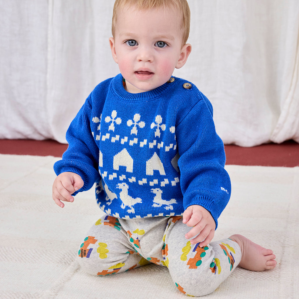 Bobo Choses Baby Farm Jaquard Sweater Blue