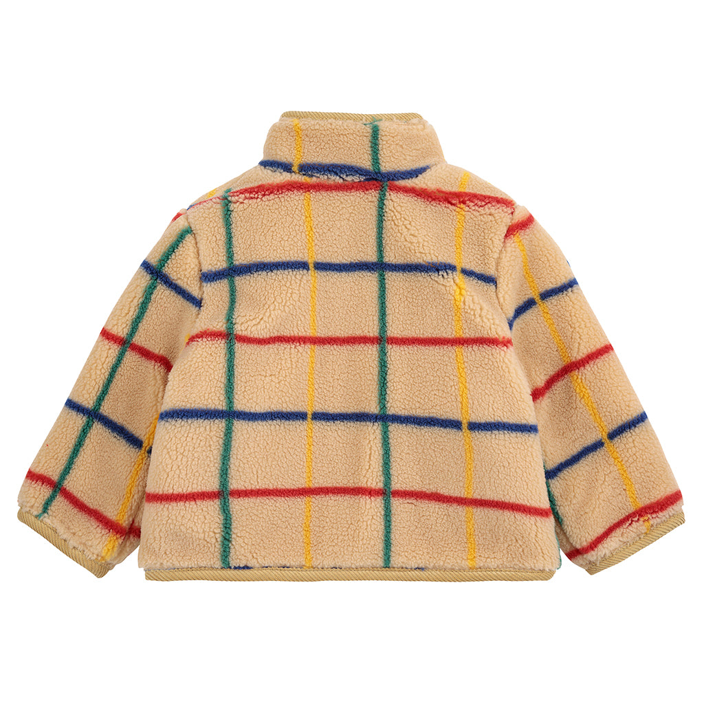Bobo Choses Baby Coloured Stripe Teddy Jacket Beige