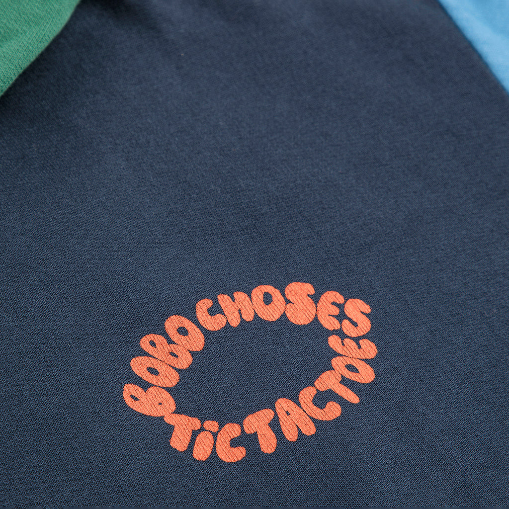 Bobo Choses Child Colour Block Hooded Sweatshirt Navy Blue