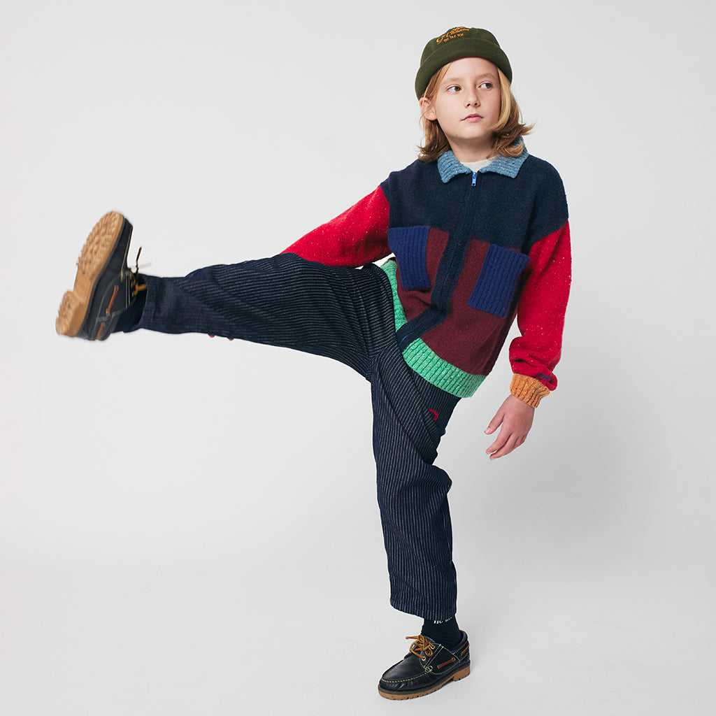 Bobo Choses Child Tic Tac Toe Denim Pants Navy Blue