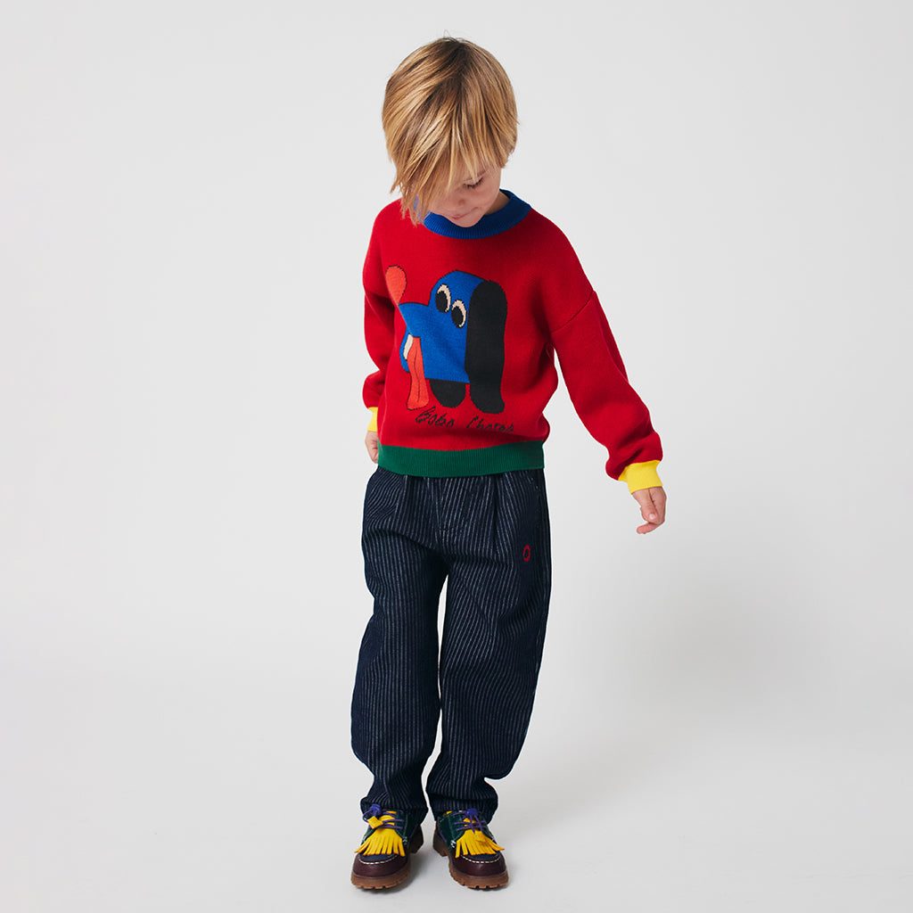Bobo Choses Child Tic Tac Toe Denim Pants Navy Blue