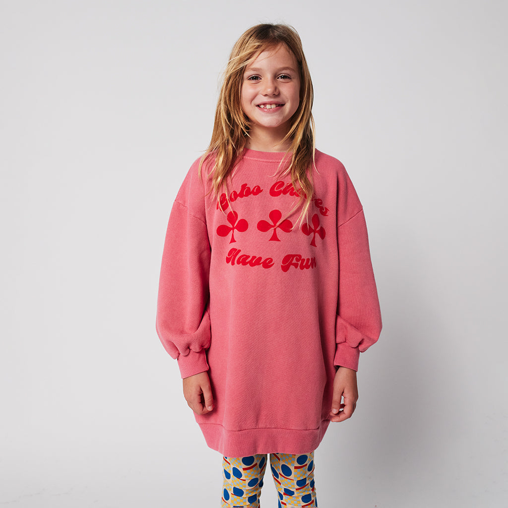 Bobo Choses Child Have Fun Sweatshirt Dress Pink