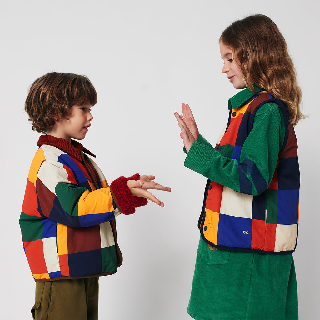 Bobo Choses Child Tiles All Over Reversible Teddy Jacket Multicolour