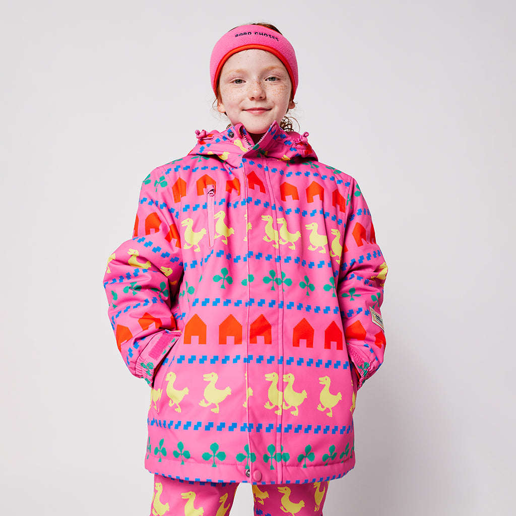 Bobo Choses Child Farm All Over Ski Jacket Fuchsia Pink