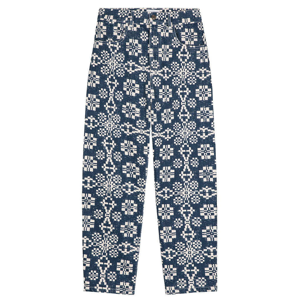 Bobo Choses Woman High Waist Pants Midnight Blue Kaleidoscope Print