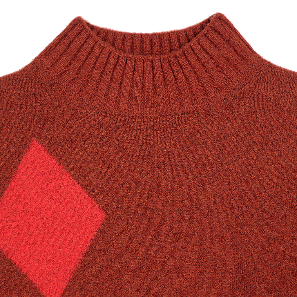 Bobo Choses Woman Turtleneck Sweater Red Diamond Card Pattern