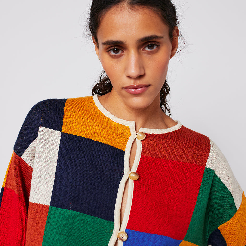 Bobo Choses Woman Buttoned Cardigan Multicolour Check