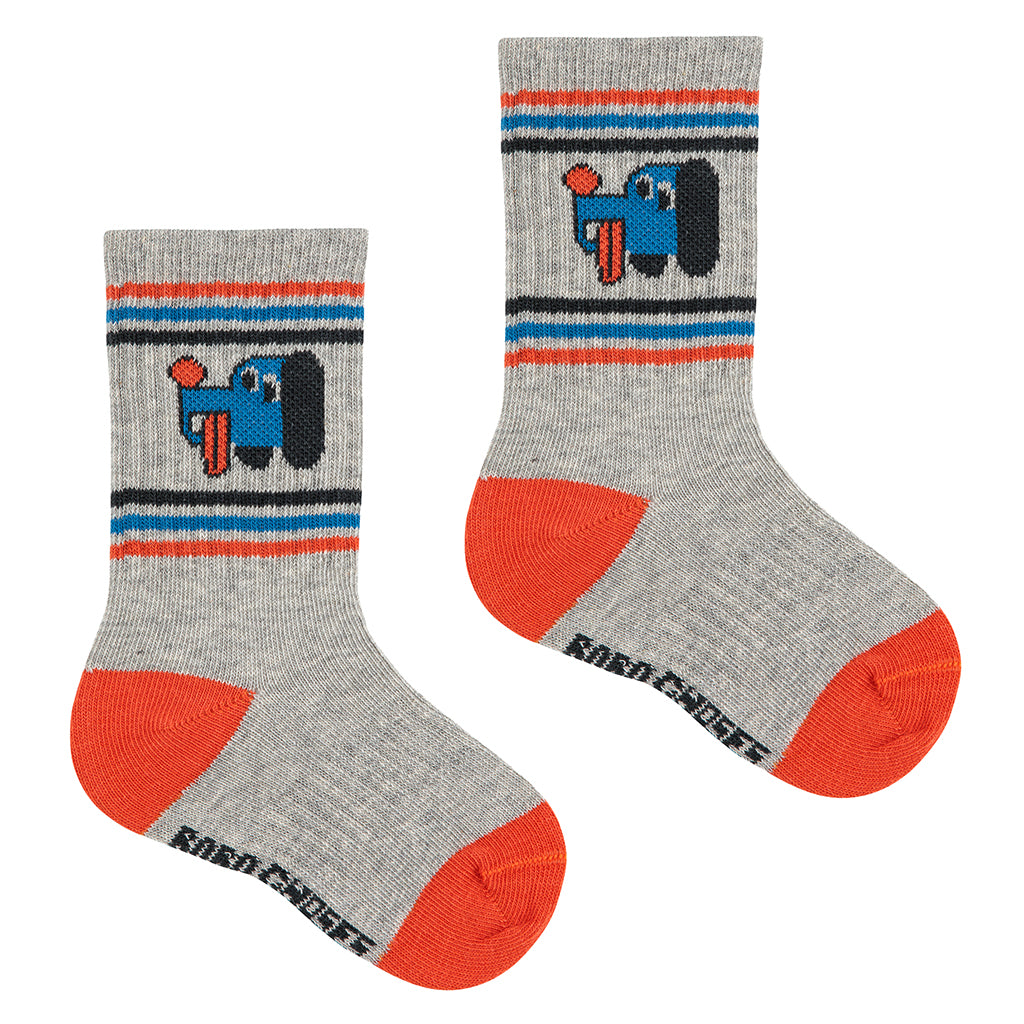 Bobo Choses Baby Doggy Mate Short Socks Light Heather Grey