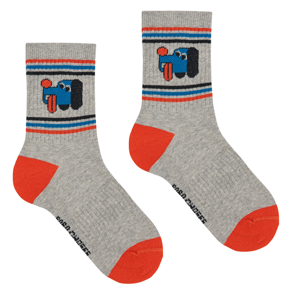 Bobo Choses Child Doggy Mate Short Socks Light Heather Grey