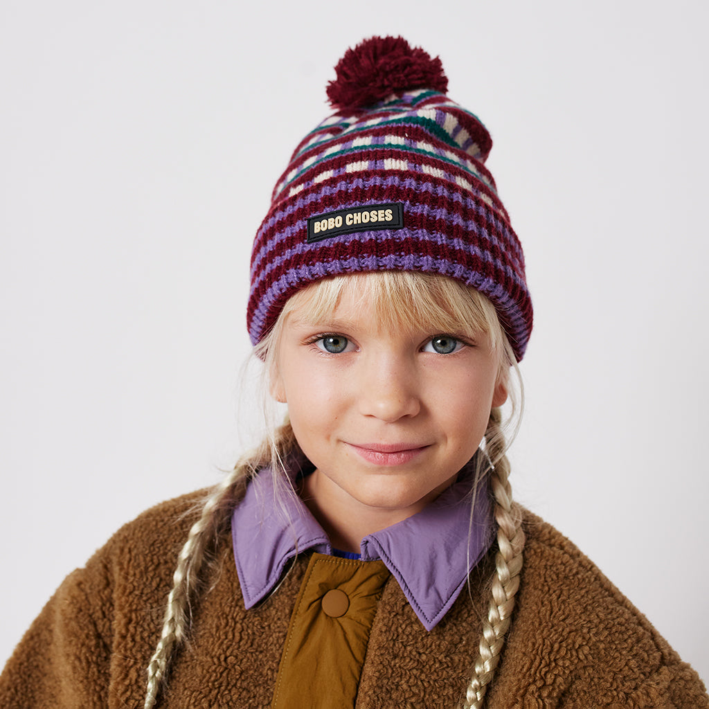 Bobo Choses Child Jacquard Beanie Purple