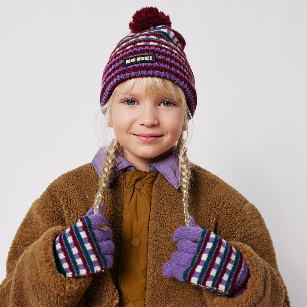 Bobo Choses Child Jacquard Beanie Purple