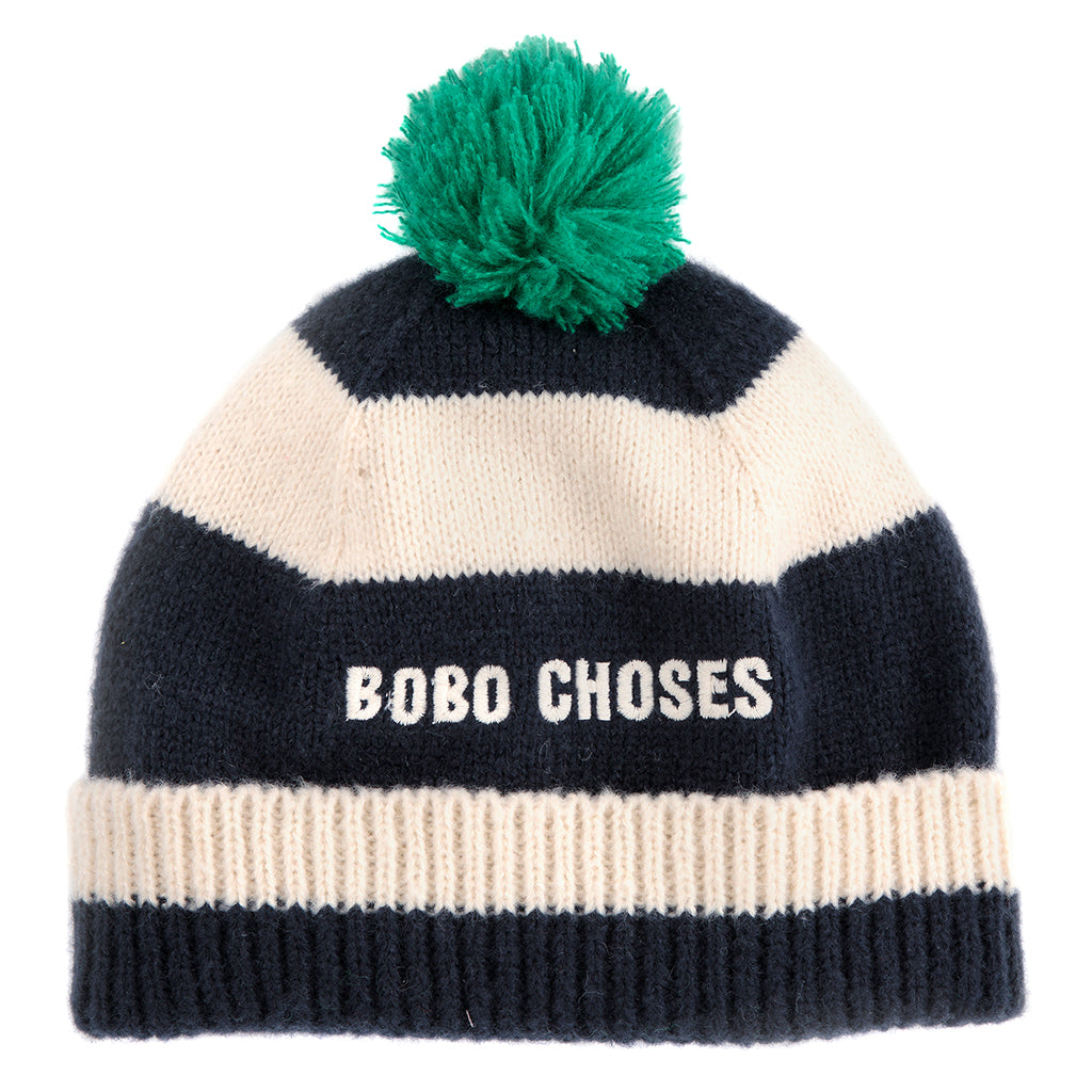 Bobo Choses Child Striped Beanie Midnight Blue