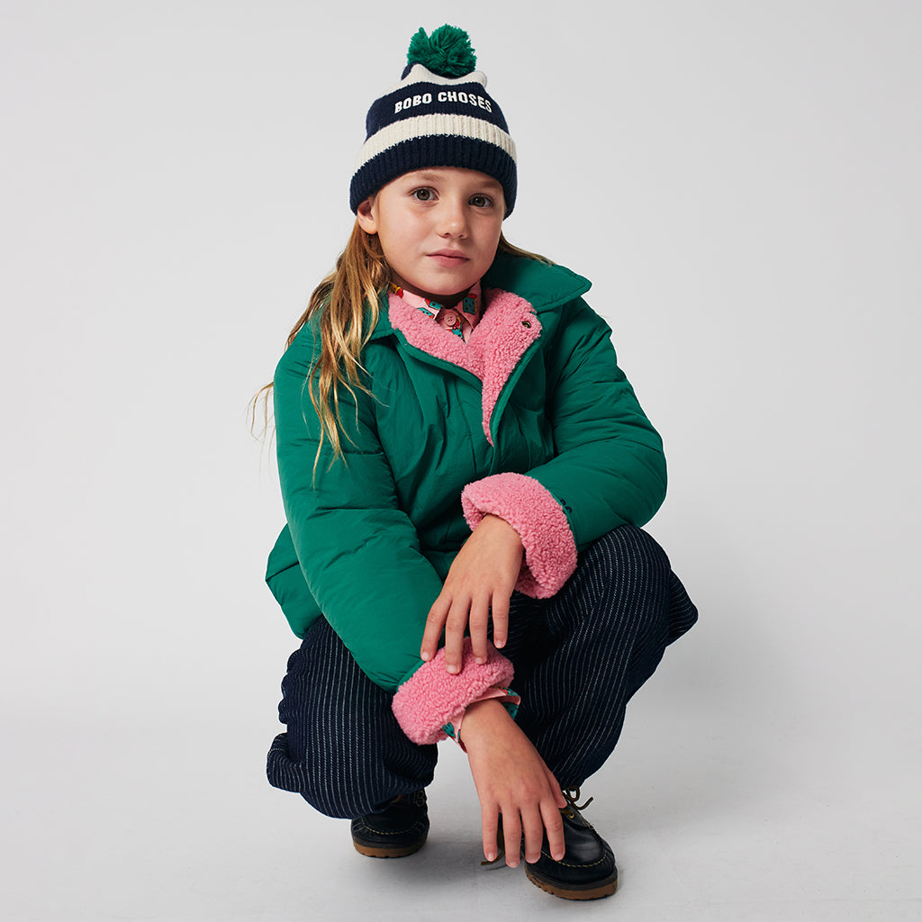 Bobo Choses Child Striped Beanie Midnight Blue