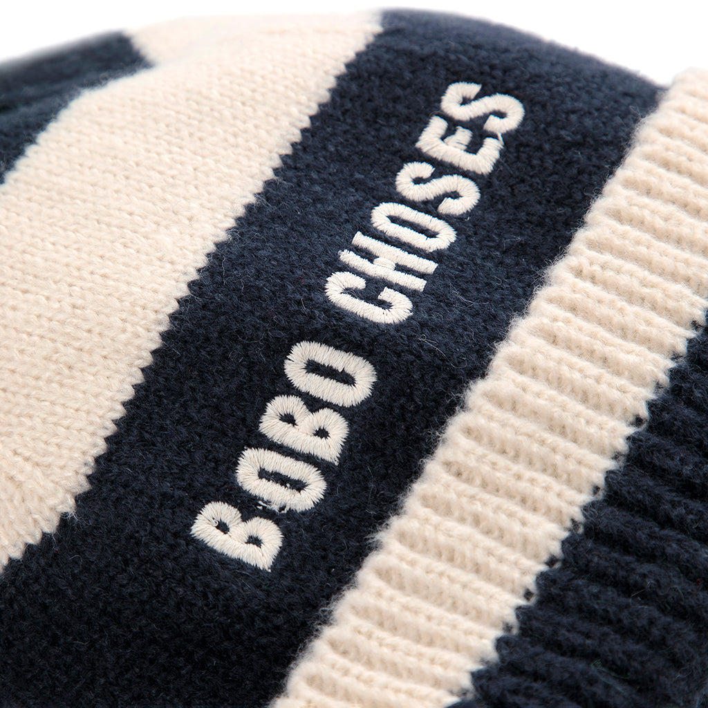 Bobo Choses Child Striped Beanie Midnight Blue