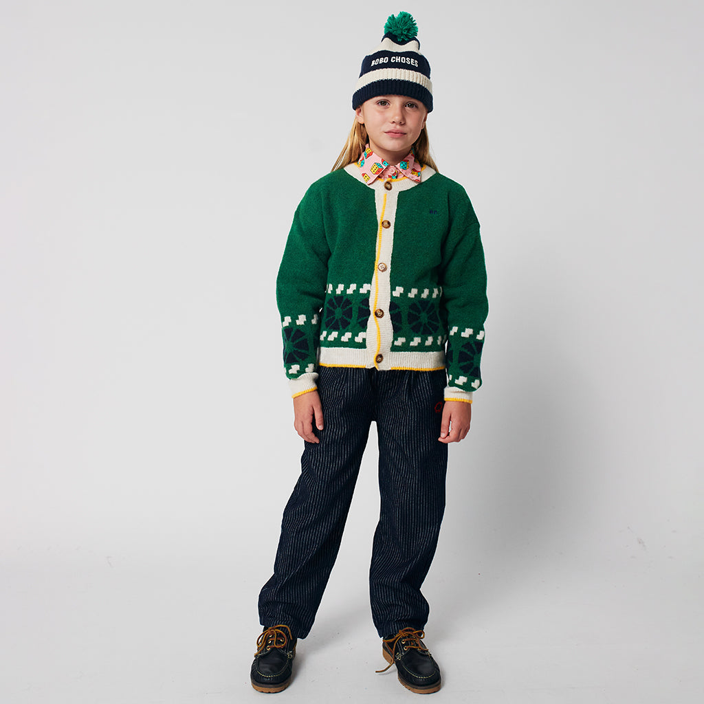 Bobo Choses Child Striped Beanie Midnight Blue