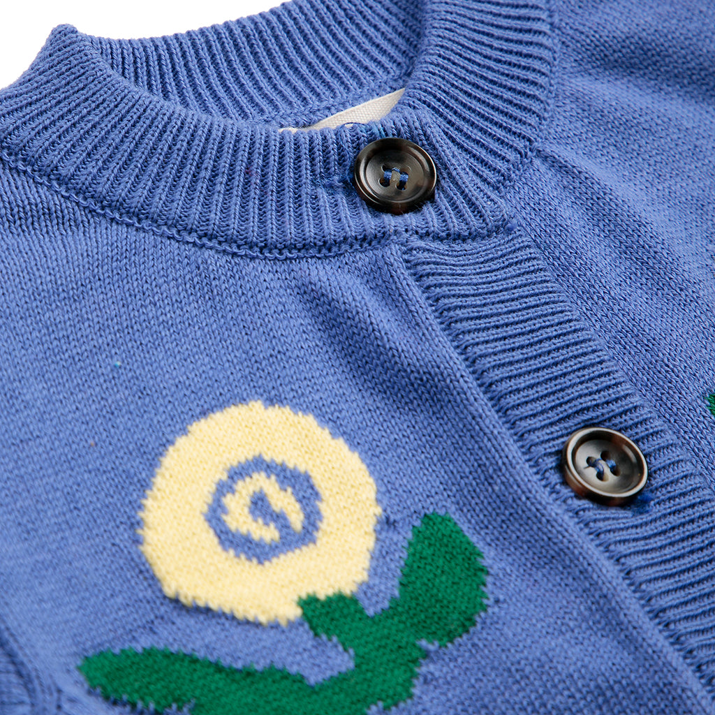 Bobo Choses Baby Cardigan Stamp Bloom Purple