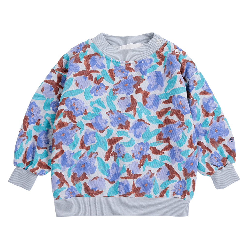 Bobo Choses Baby Sweatshirt All Over Watercolour Floral Print Purple
