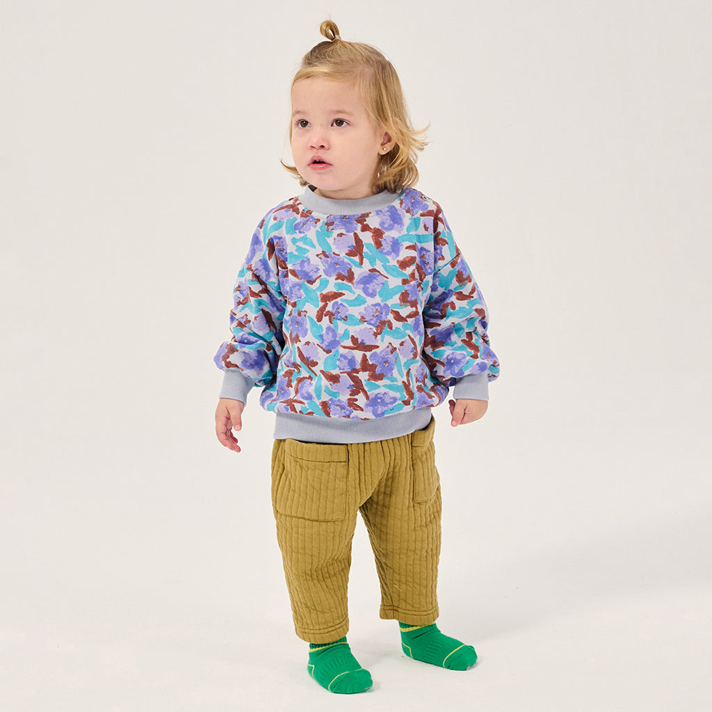 Bobo Choses Baby Sweatshirt All Over Watercolour Floral Print Purple