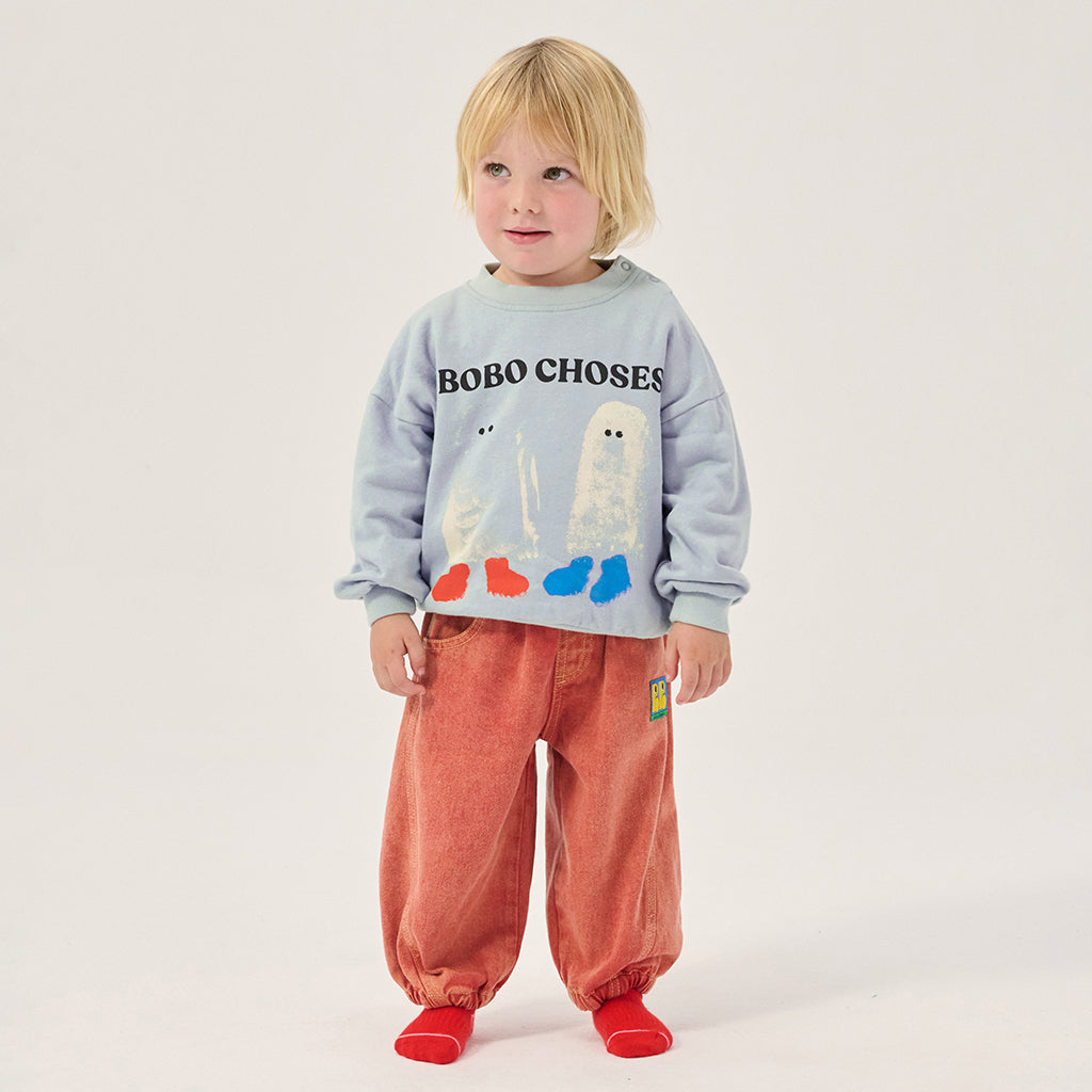 Bobo Choses Baby Sweatshirt Booty Ghosts Print Light Blue