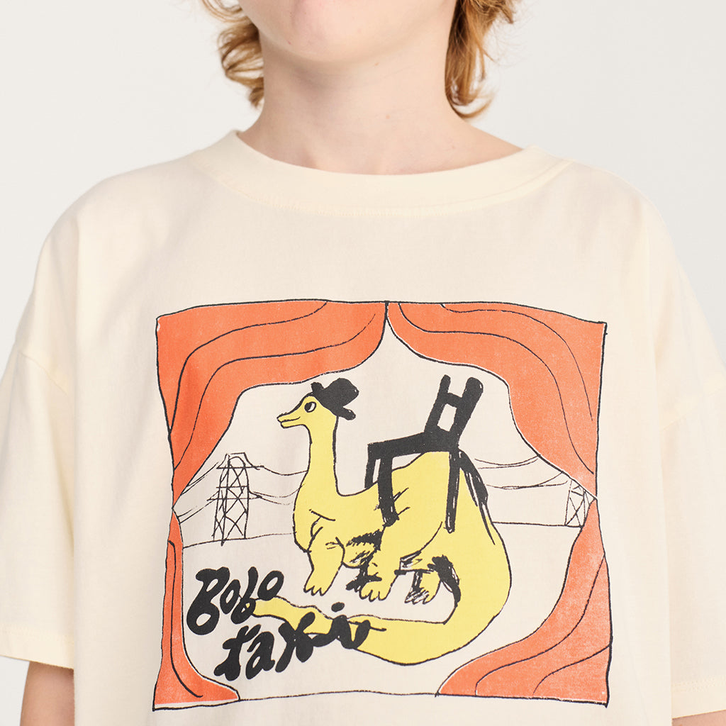 Bobo Choses Child T-shirt Taxi Saurus Print Cream