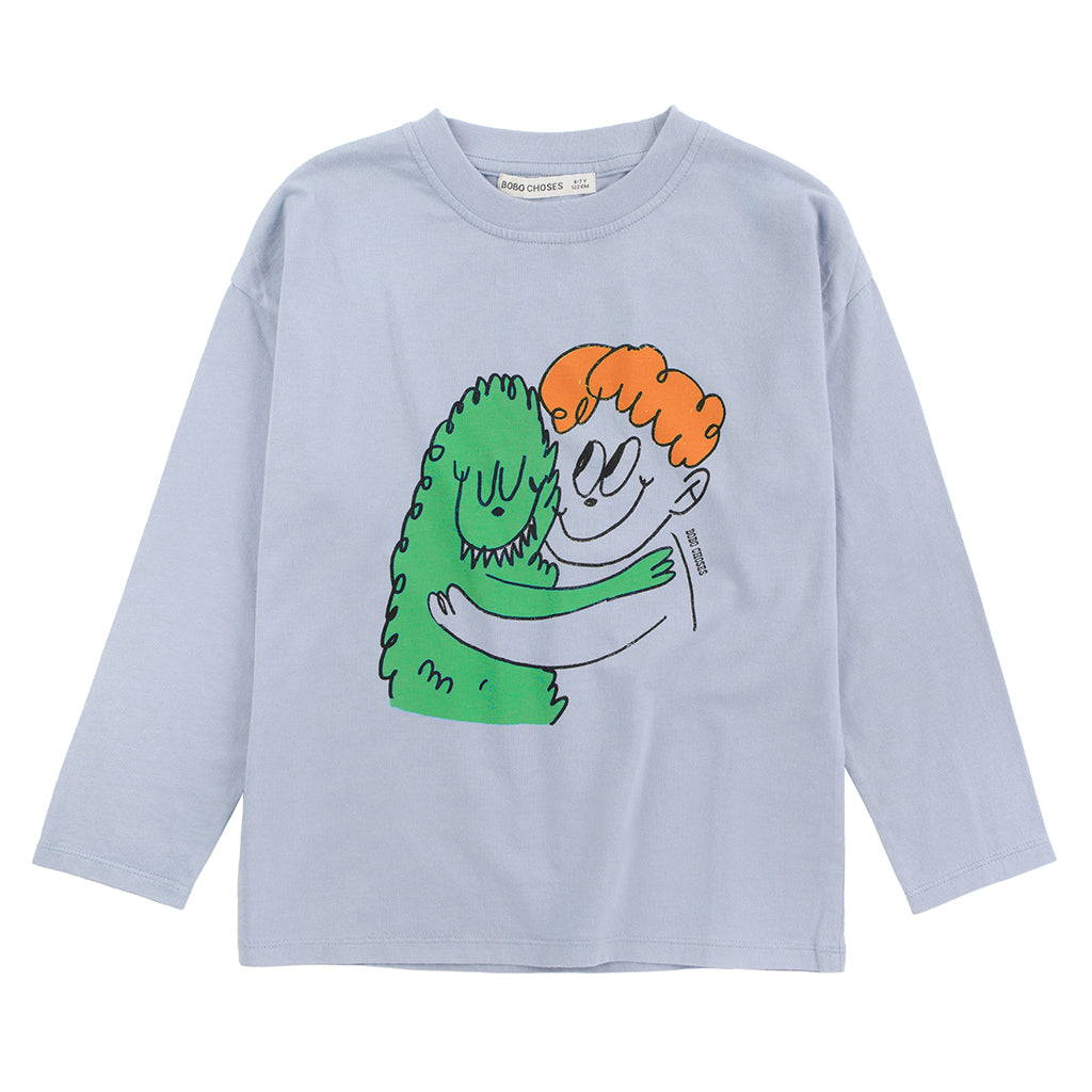 Bobo Choses Child T-shirt Hug Hairy Monster Print Light Blue