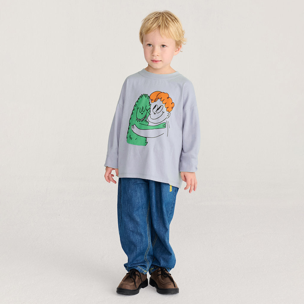 Bobo Choses Child T-shirt Hug Hairy Monster Print Light Blue