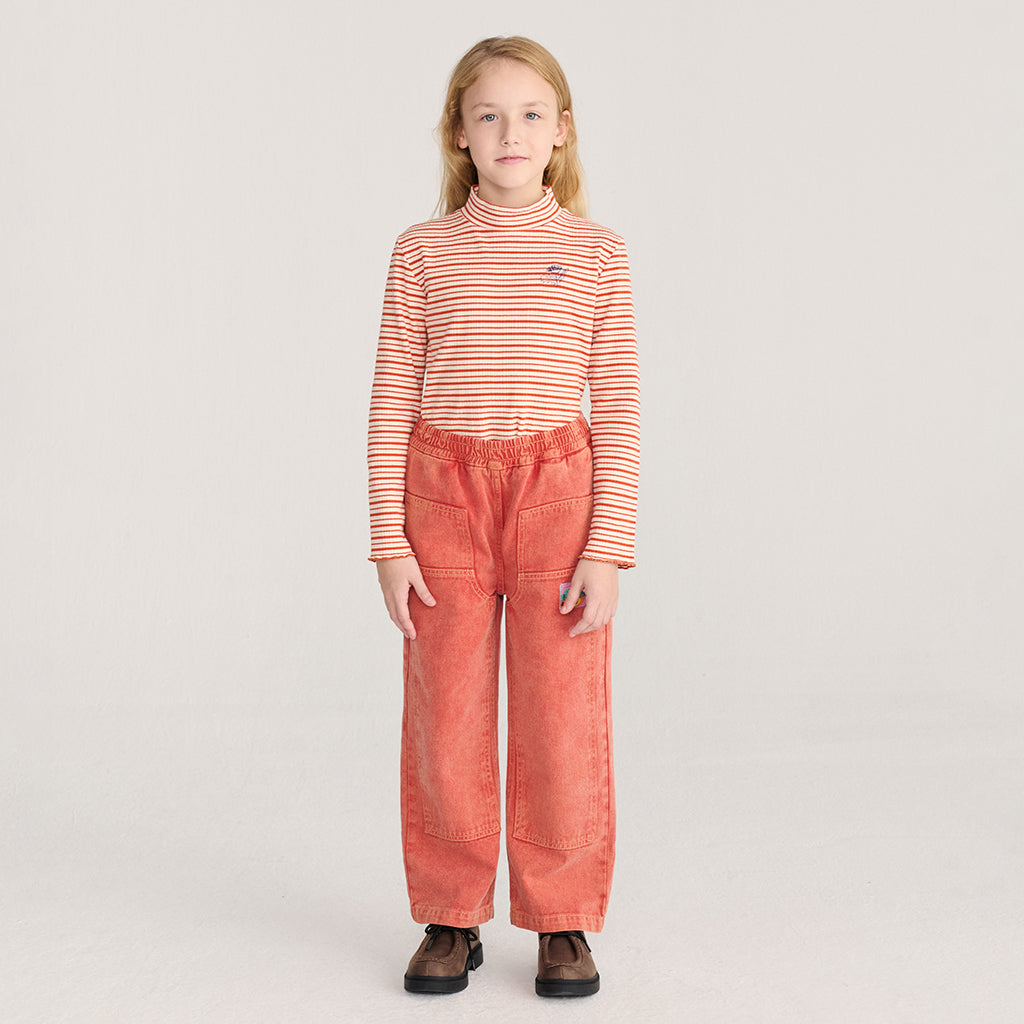 Bobo Choses Child Turtleneck T-shirt Red Stripes