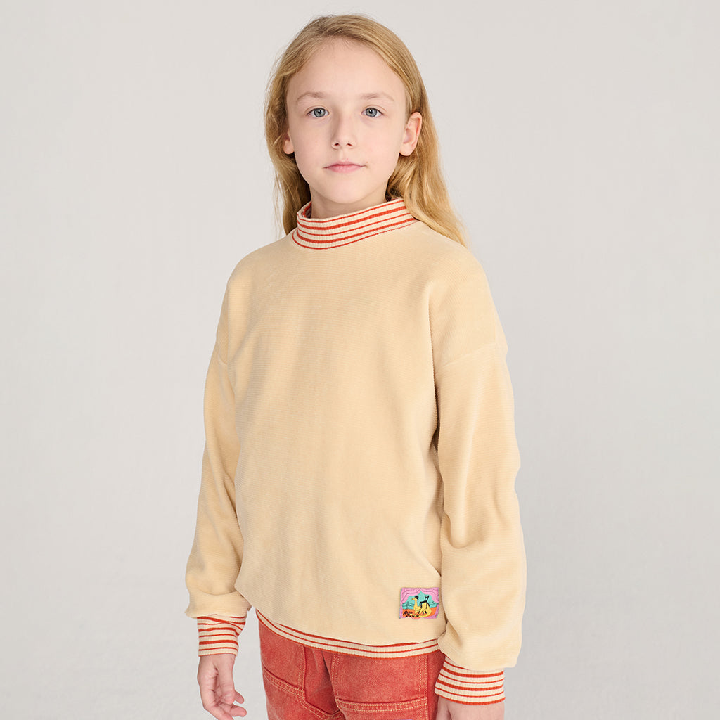 Bobo Choses Child Velvet Sweatshirt With Taxi Saurus Tag Light Pink