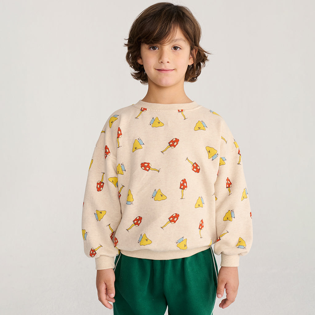 Bobo Choses Child Sweatshirt All Over Mush Monster Duo Print Cream