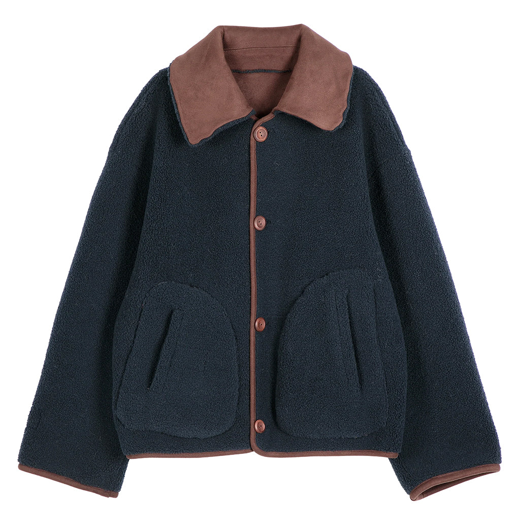 Bobo Choses Woman Reversible Teddy Jacket Dark Brown