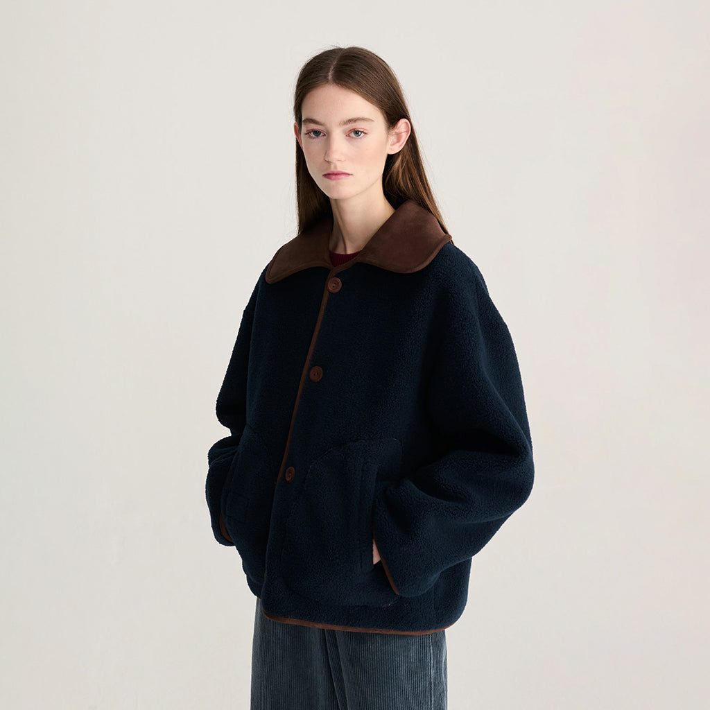 Bobo Choses Woman Reversible Teddy Jacket Dark Brown