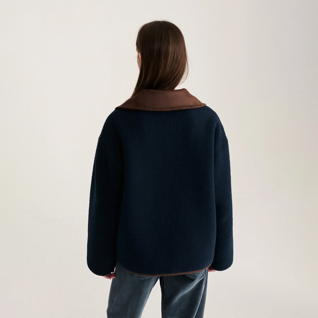 Bobo Choses Woman Reversible Teddy Jacket Dark Brown