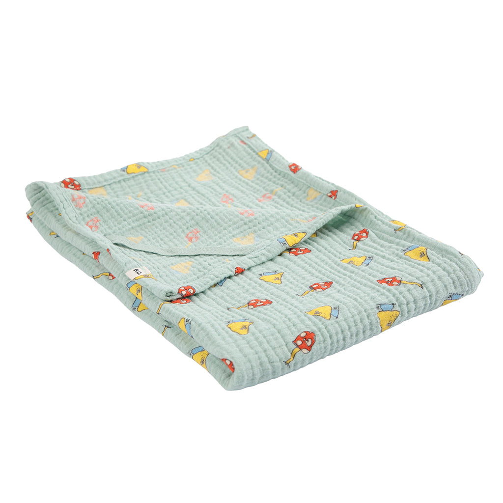 Bobo Choses Baby Blanket All Over Mush Monster Print Green