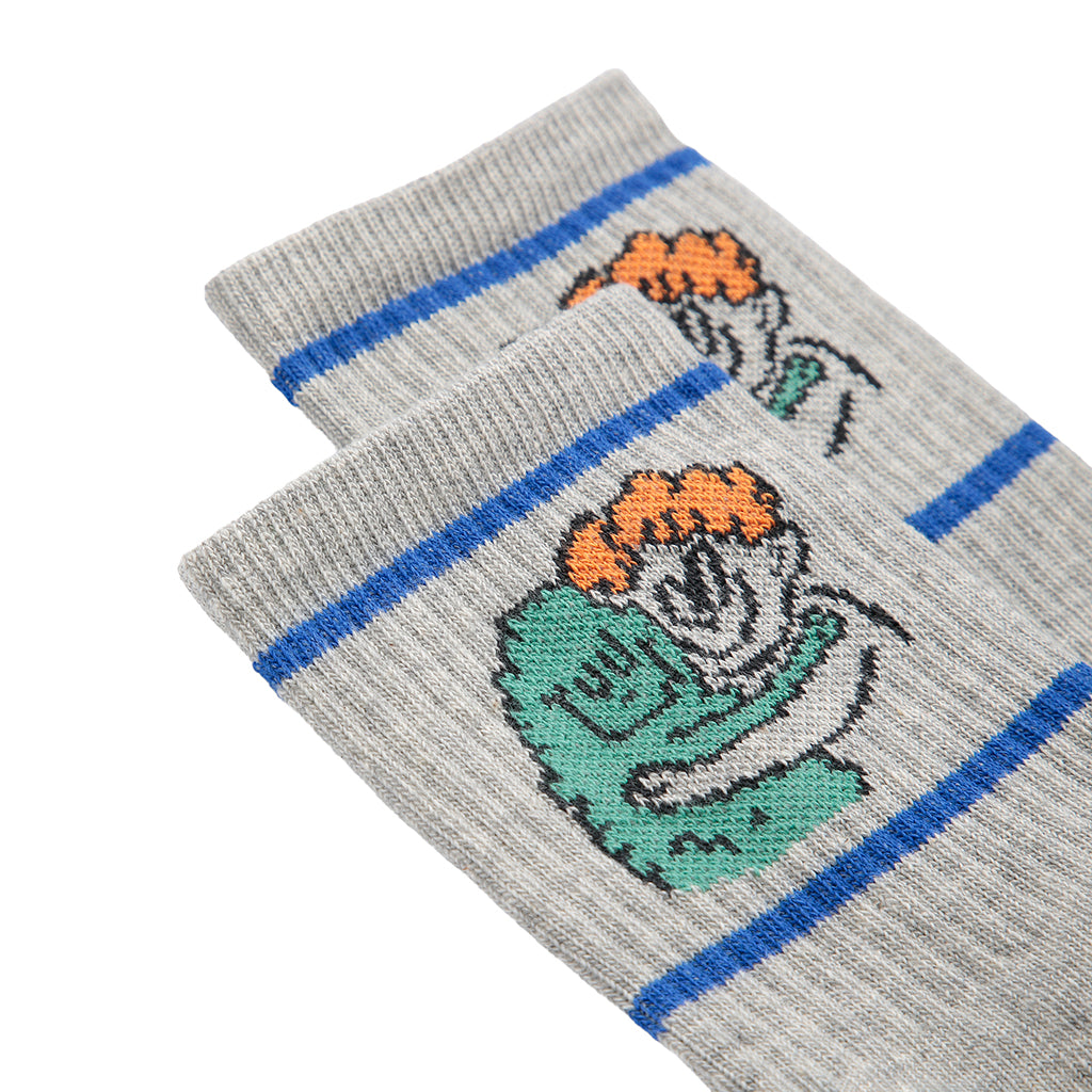 Bobo Choses Child Short Socks Hug Hairy Monster Print Light Heather Grey
