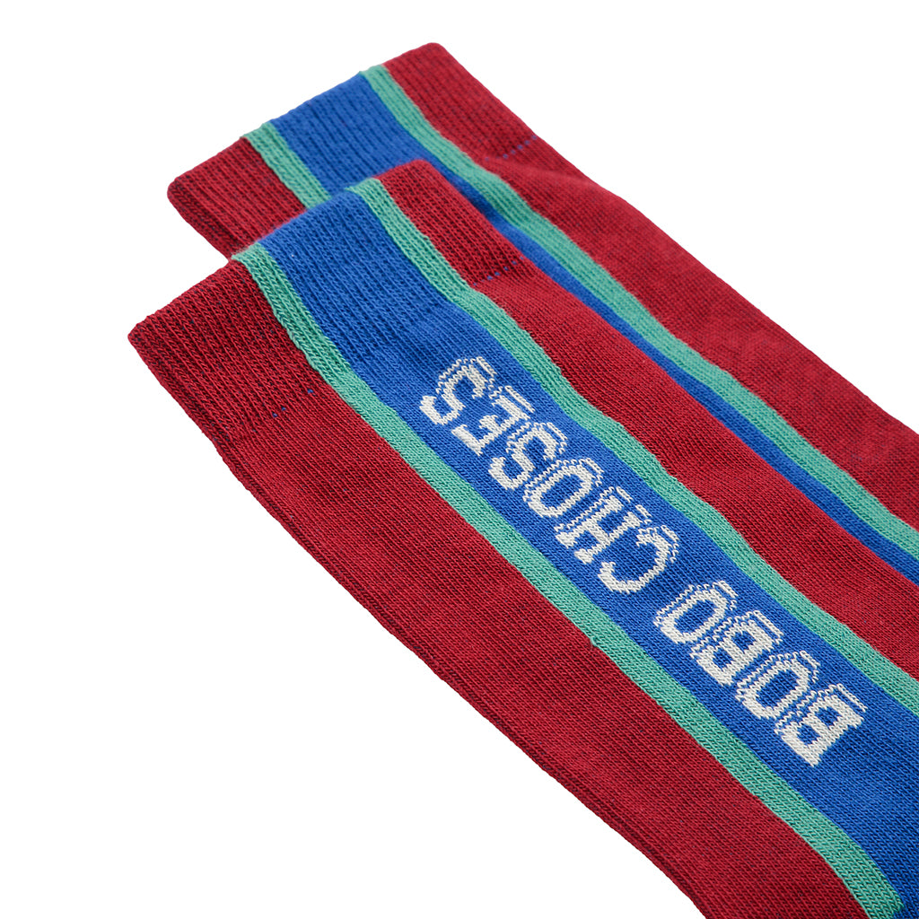 Bobo Choses Child Extra-Long Socks Burgundy Red Stripes
