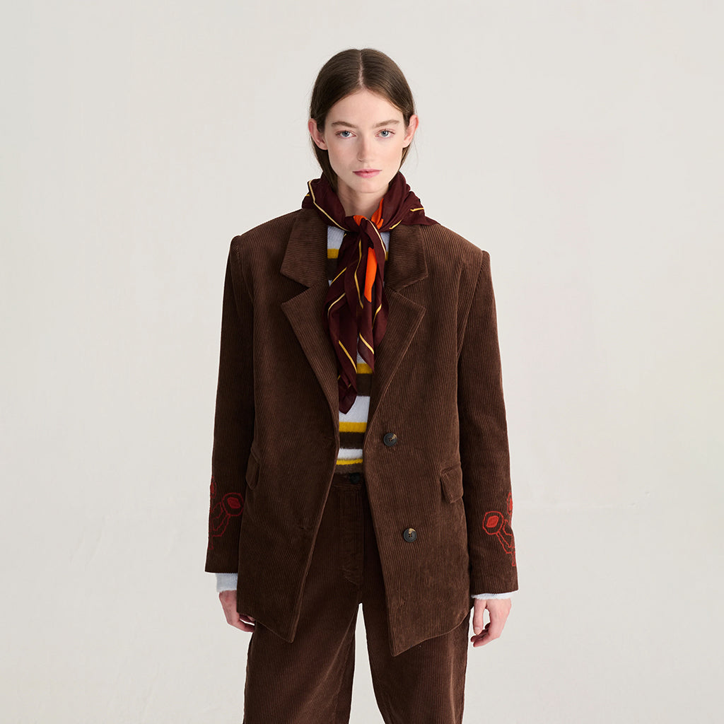 Bobo Choses Scarf Garden Print Dark Brown