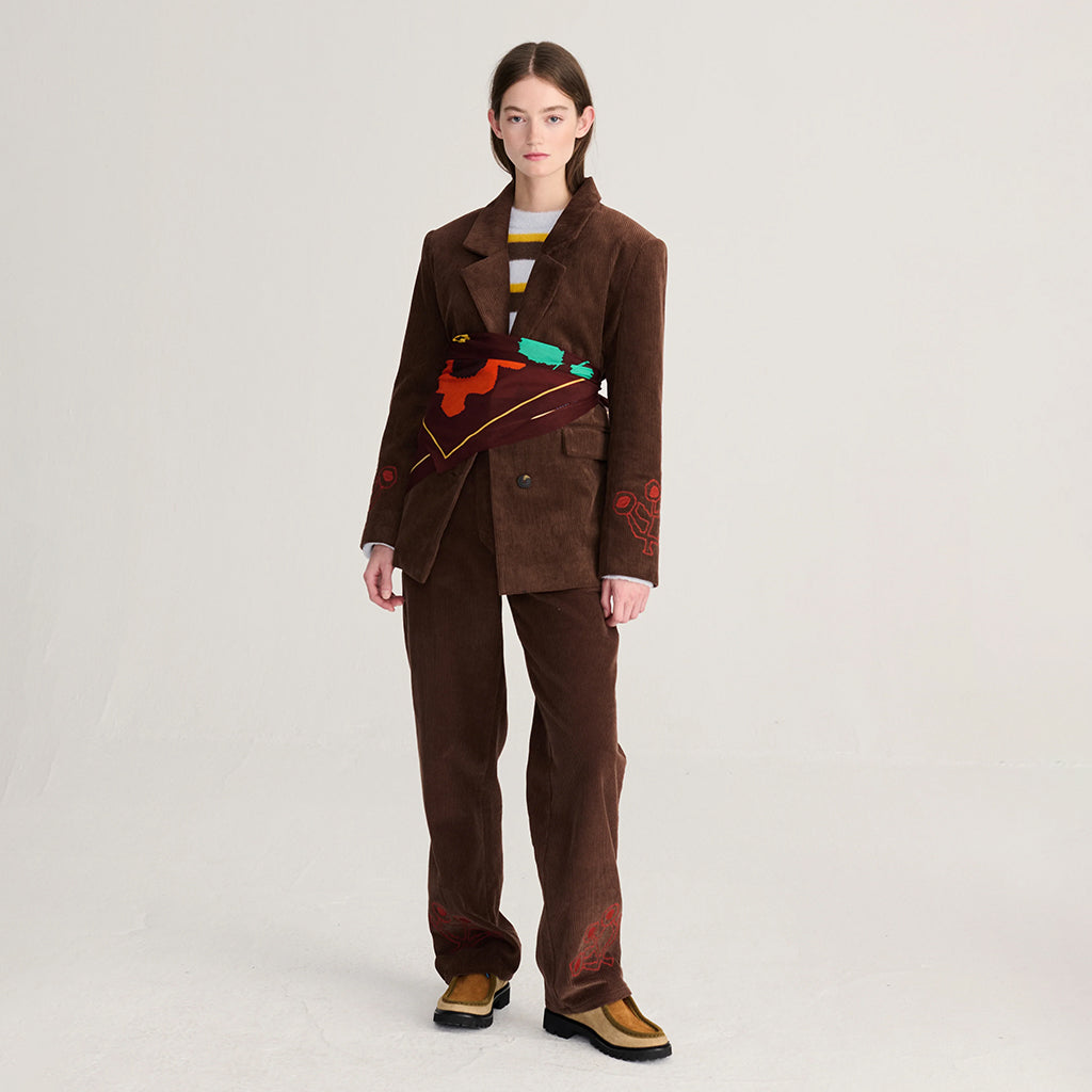 Bobo Choses Scarf Garden Print Dark Brown