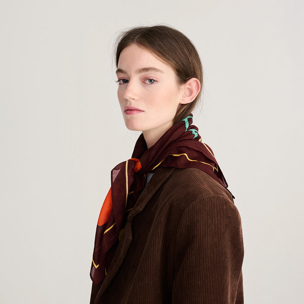 Bobo Choses Scarf Garden Print Dark Brown