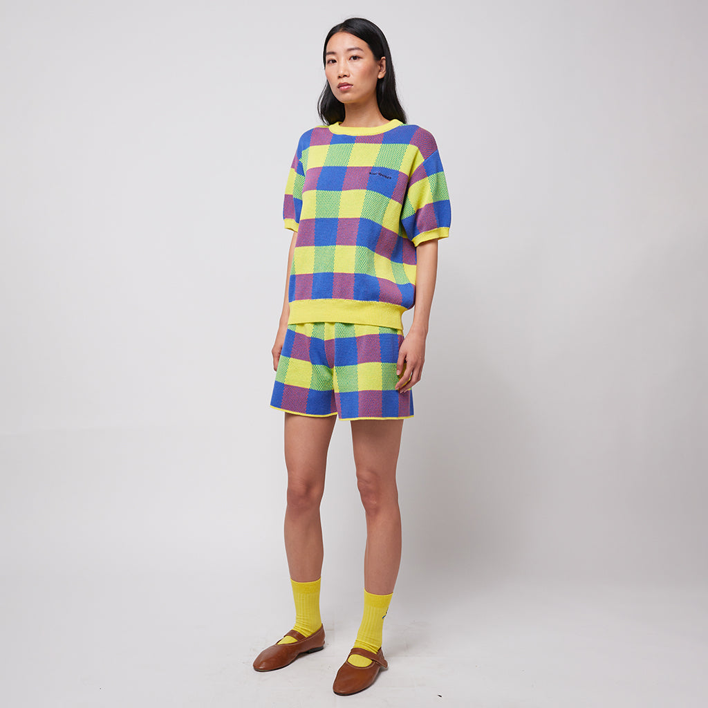 Bobo Choses Woman Vichy Knit Shorts Multicolour