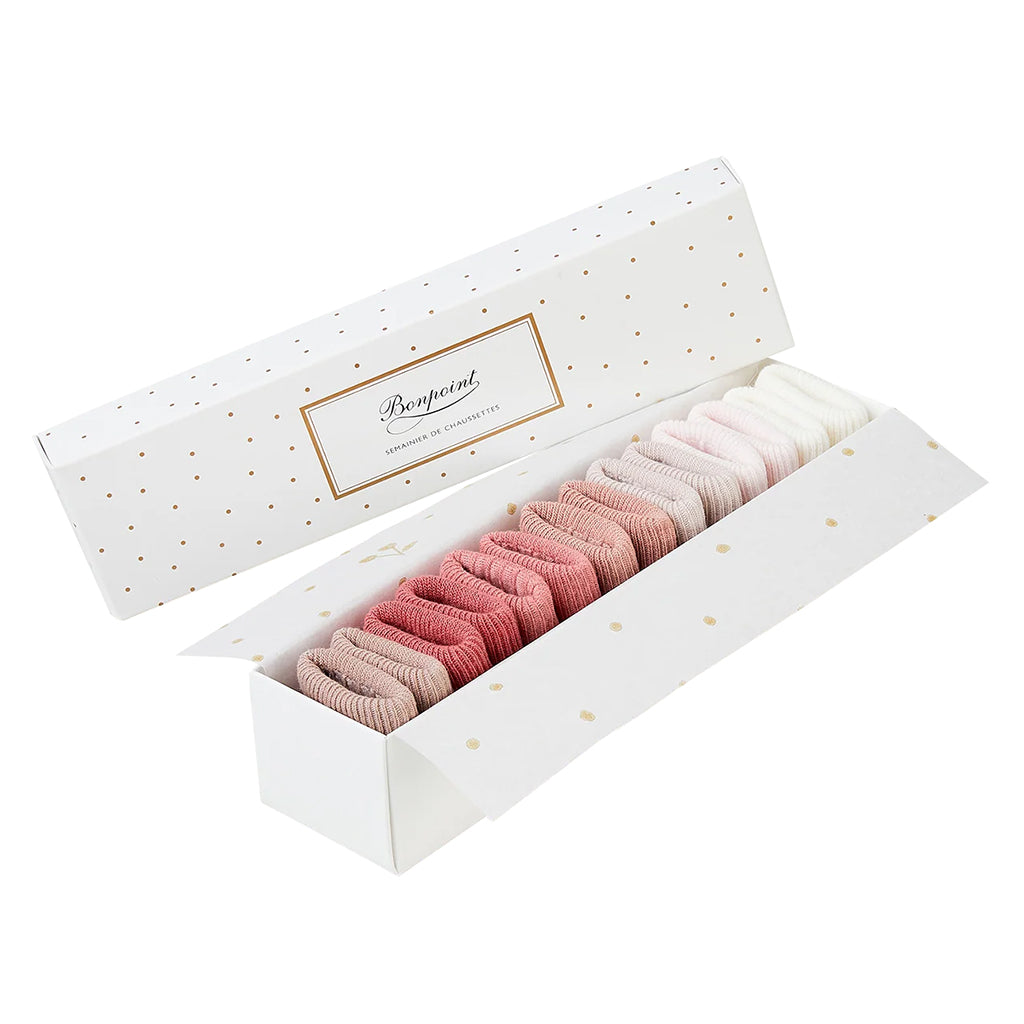 Bonpoint Baby Set Of 7 Socks Faded Pink